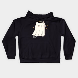 Cute ghost cat illustration Kids Hoodie